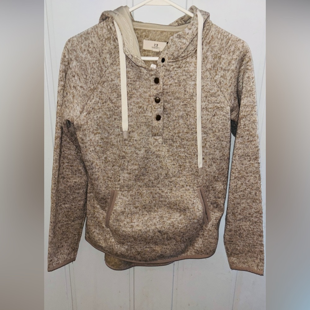 Thread & Supply Tan Heathered Hooded Sweater-Small